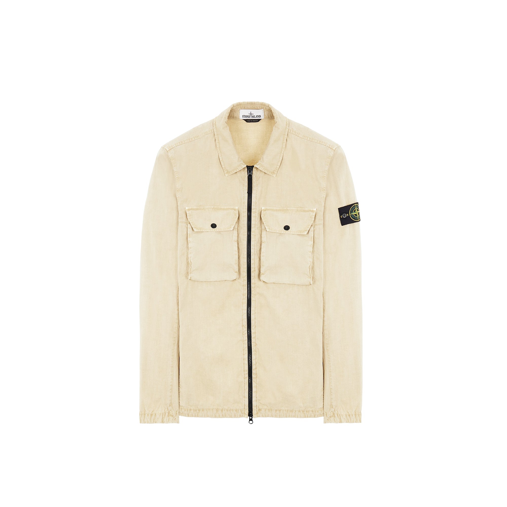 Mens Brushed Cotton Overshirt Beige Stone island оригінал – Купити в Україні – боковий вид