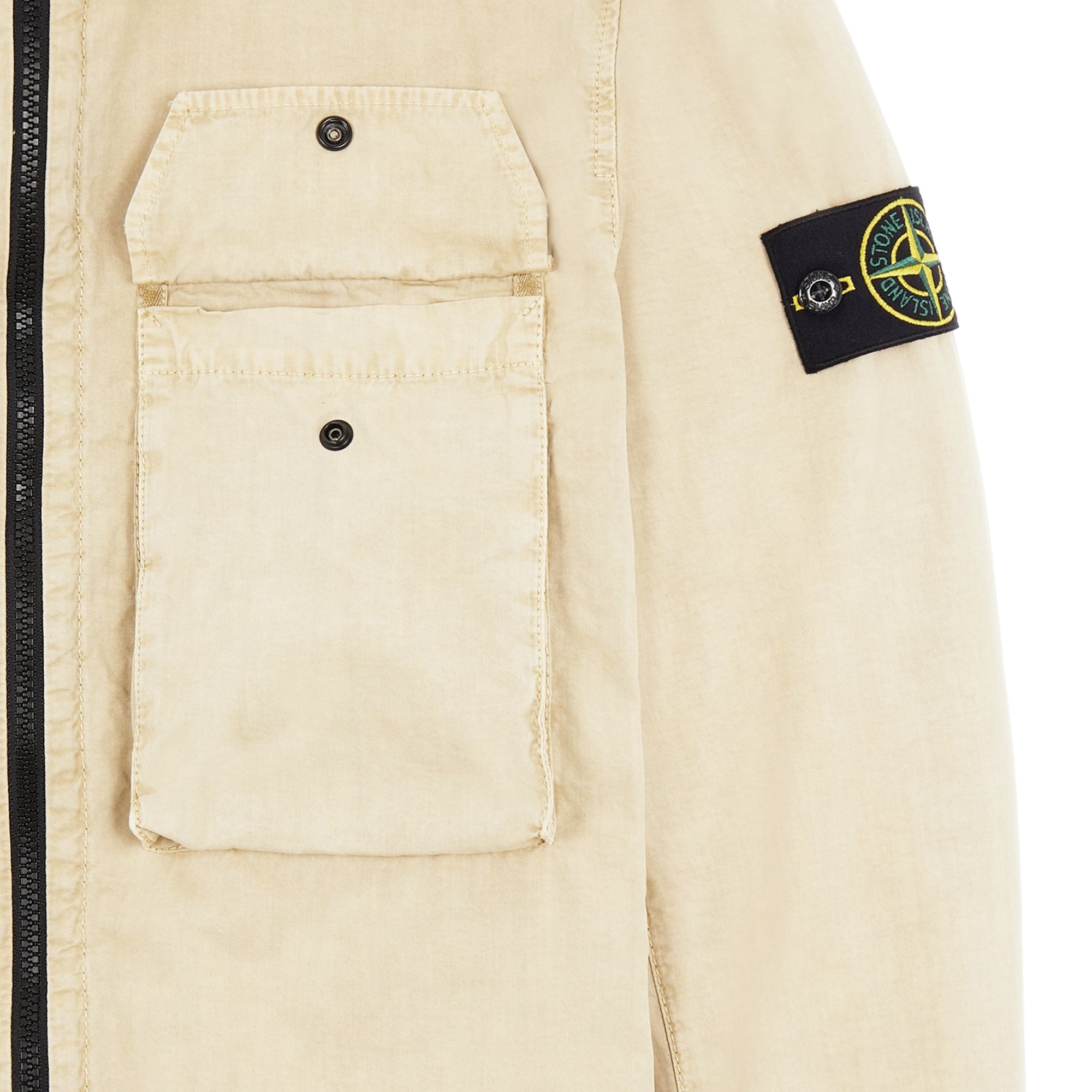 Mens Brushed Cotton Overshirt Beige Stone island оригінал – Купити в Україні – збільшений вид