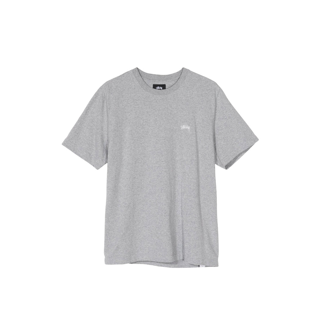 Оригінальна Mens Stock Logo Grey Heather Ss Crew Stussy – боковий вид