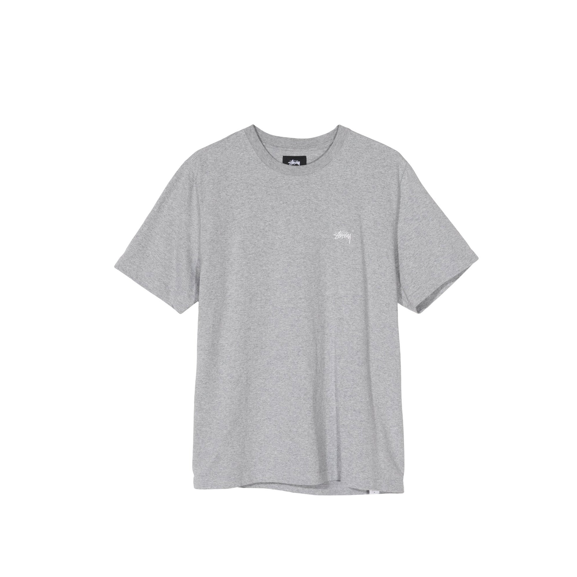 Оригінальна Mens Stock Logo Grey Heather Ss Crew Stussy – боковий вид