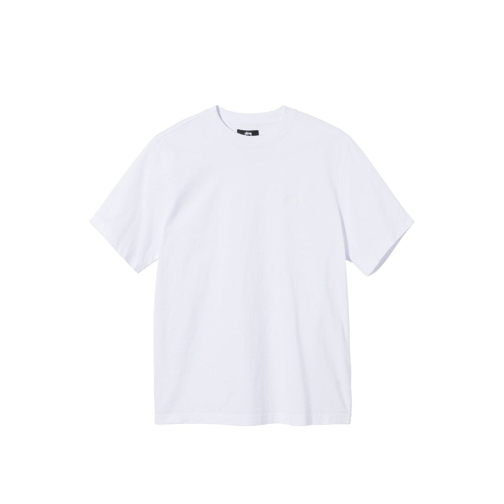 Mens Stock Logo White Ss Crew Stussy – Гарантія оригінальності – боковий вид