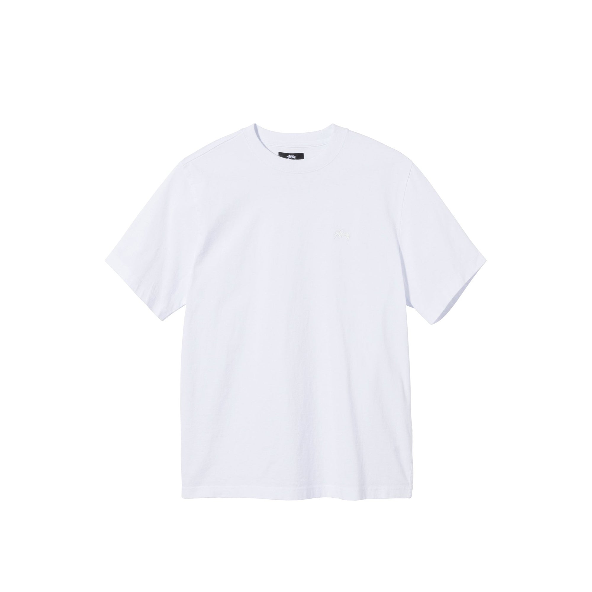 Mens Stock Logo White Ss Crew Stussy – Гарантія оригінальності – боковий вид