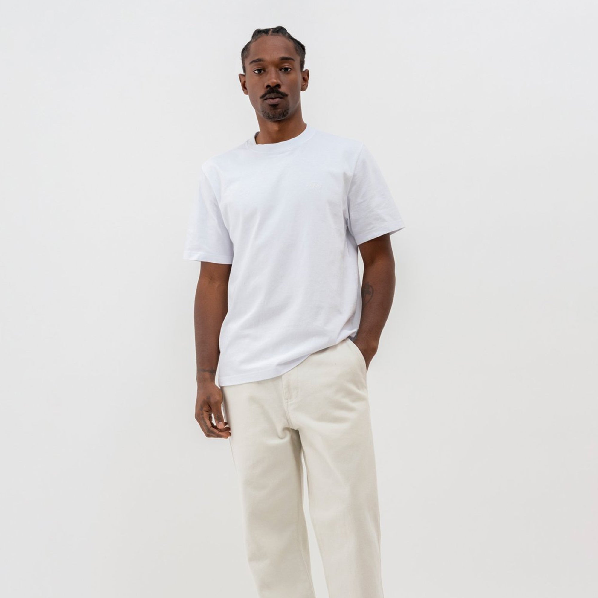 Mens Stock Logo White Ss Crew Stussy – Гарантія оригінальності – детальний вид