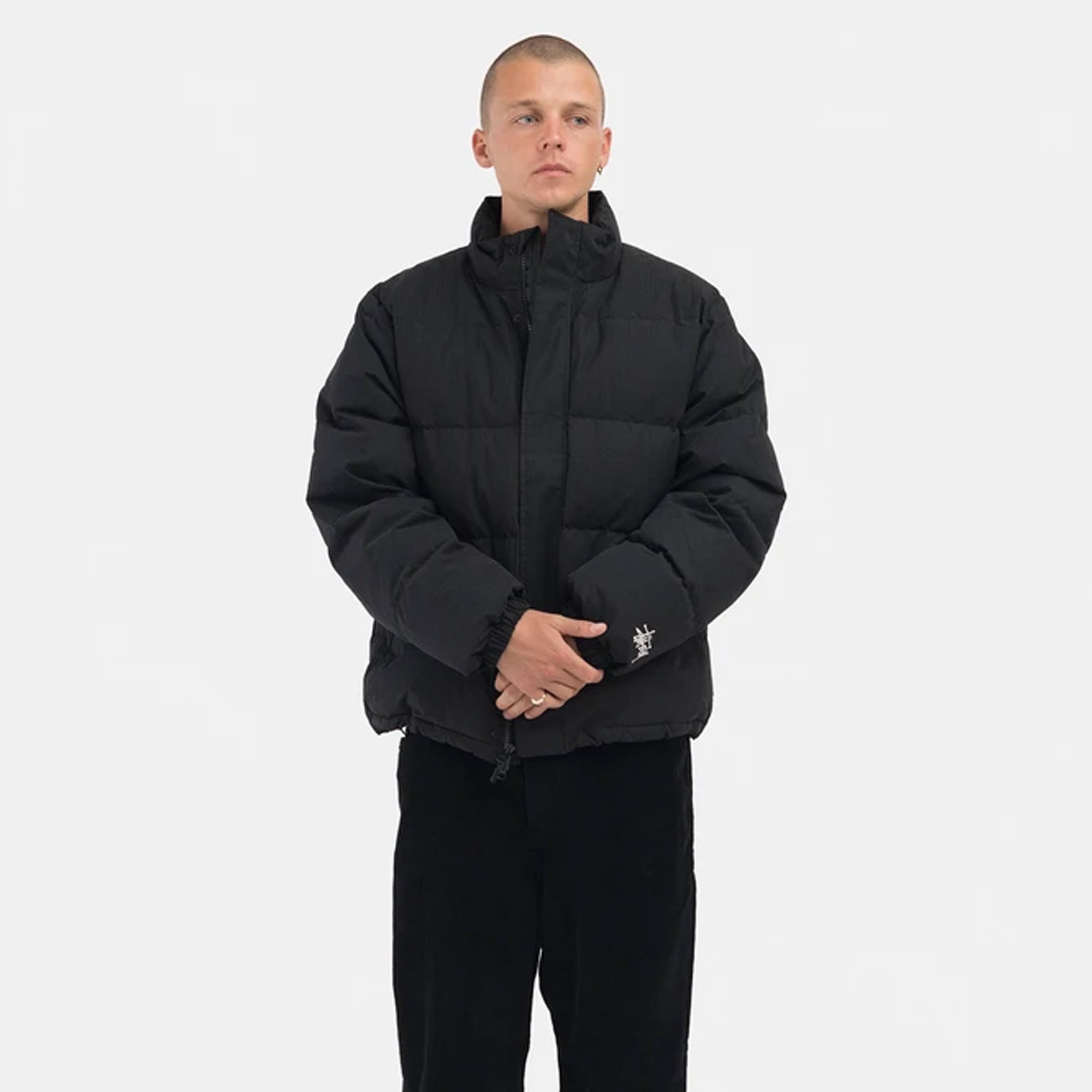 Mens Solid Puffer Jacket Black Stussy оригінал – Купити в Україні – збільшений вид