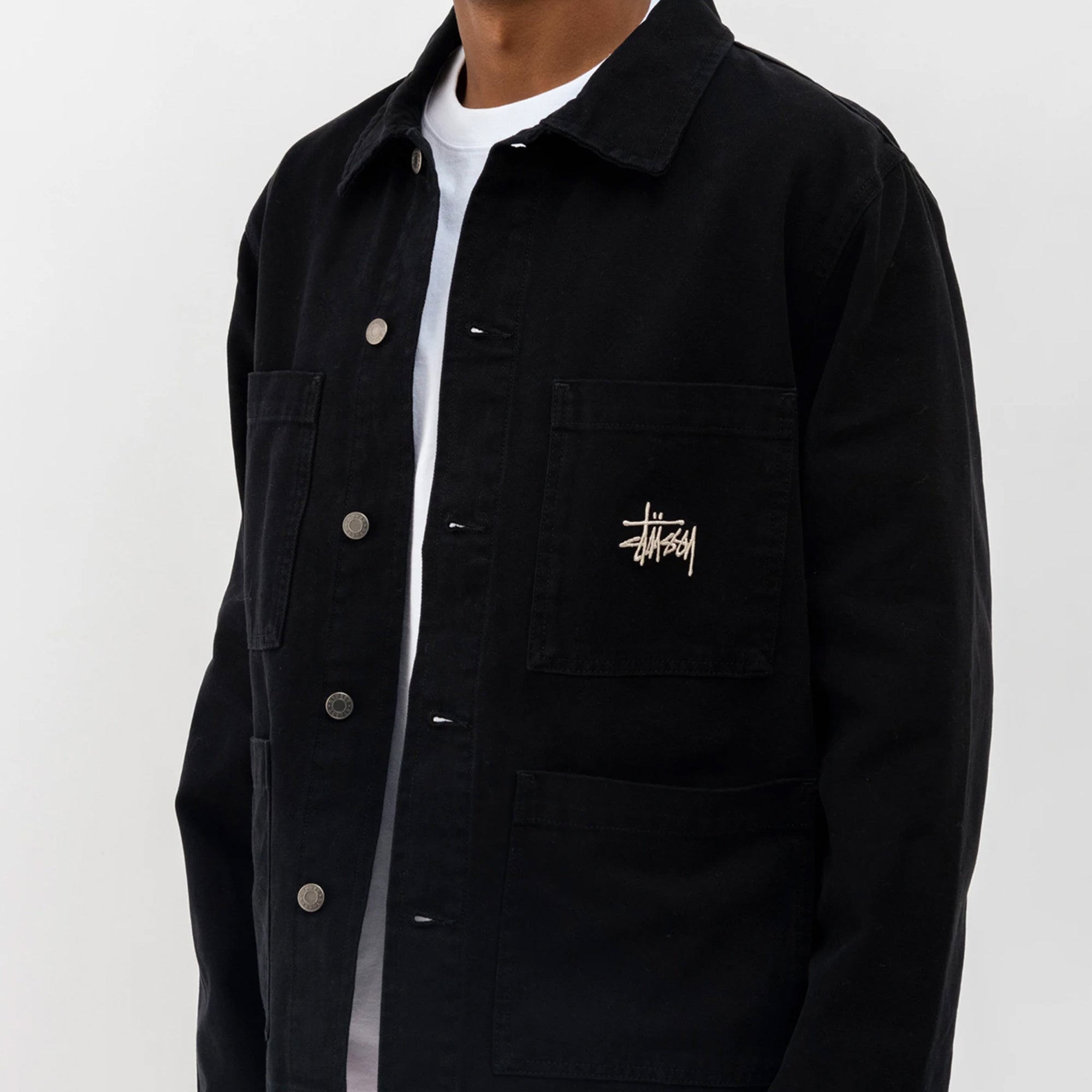 Mens Canvas Chore Jacket Black Stussy оригінал – Купити в Україні – збільшений вид