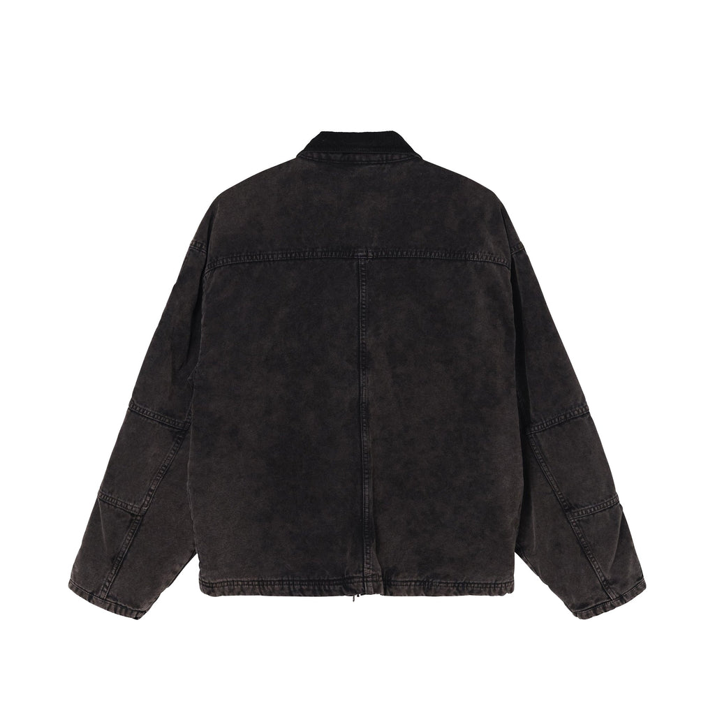 Оригінальна Mens Washed Canvas Shop Jacket Black Stussy – вид ззаду