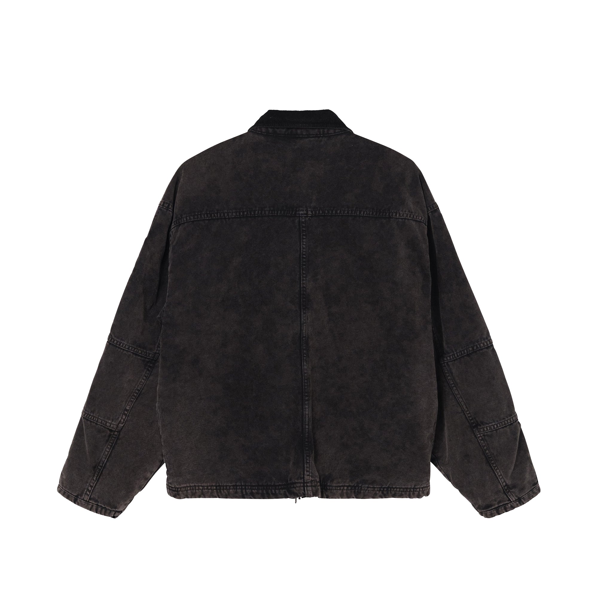 Оригінальна Mens Washed Canvas Shop Jacket Black Stussy – вид ззаду