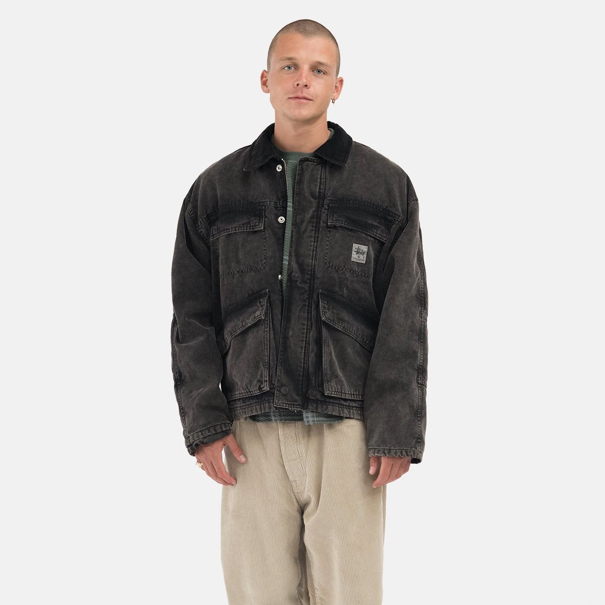Оригінальна Mens Washed Canvas Shop Jacket Black Stussy – детальний вид