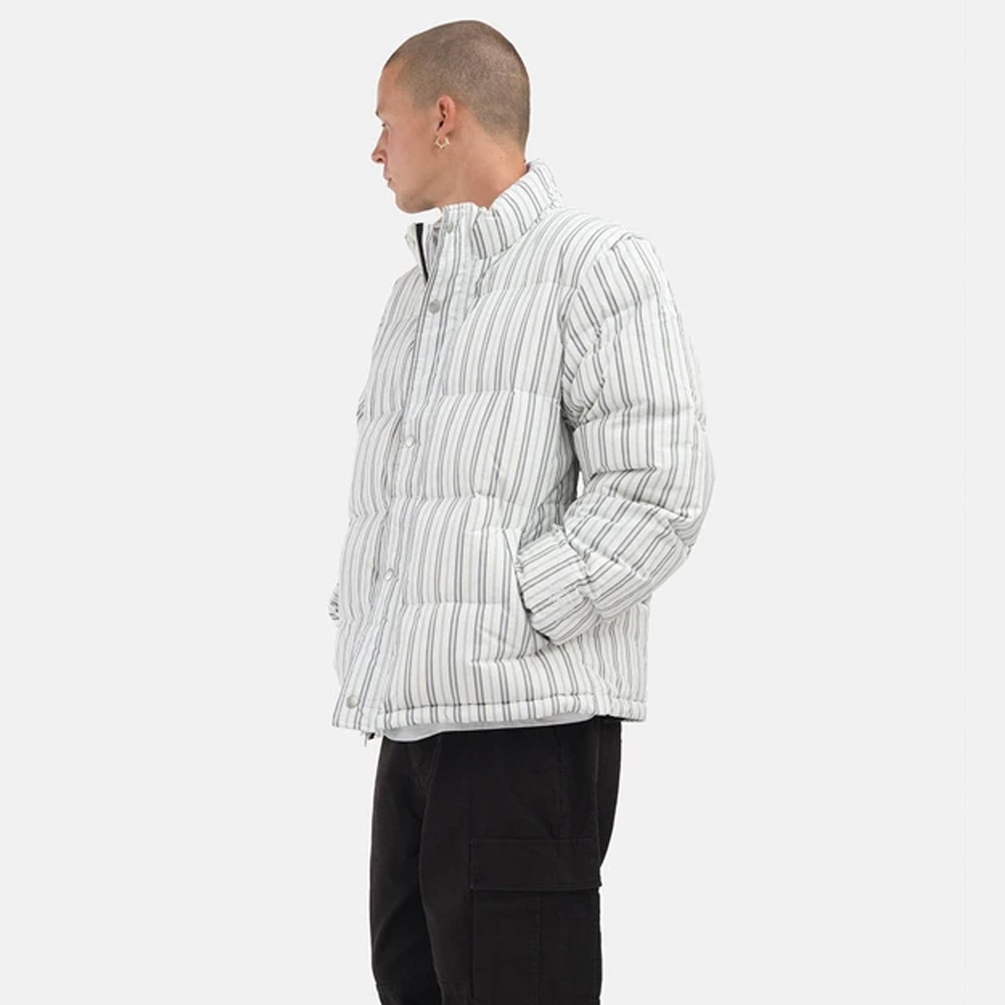 Mens Stripe Down Puffer Jacket Bone Stussy – Гарантія оригінальності – збільшений вид