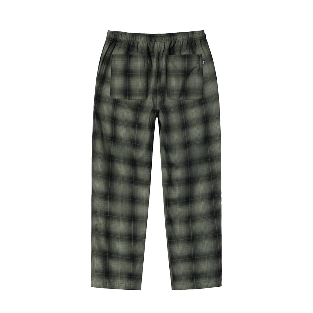 Оригінальна Mens Shadow Plaid Relaxed Pants Olive Stussy – вид ззаду
