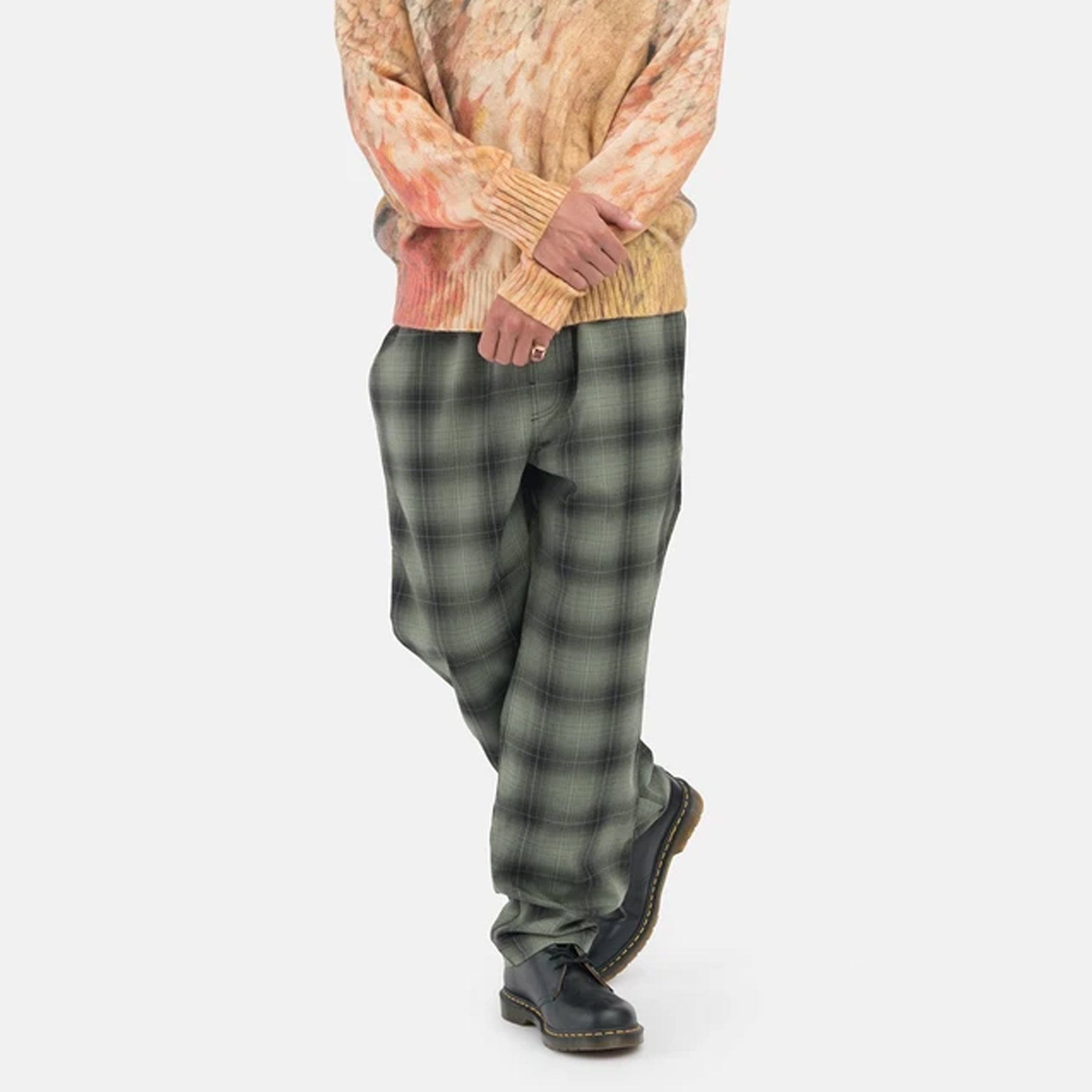 Оригінальна Mens Shadow Plaid Relaxed Pants Olive Stussy – збільшений вид