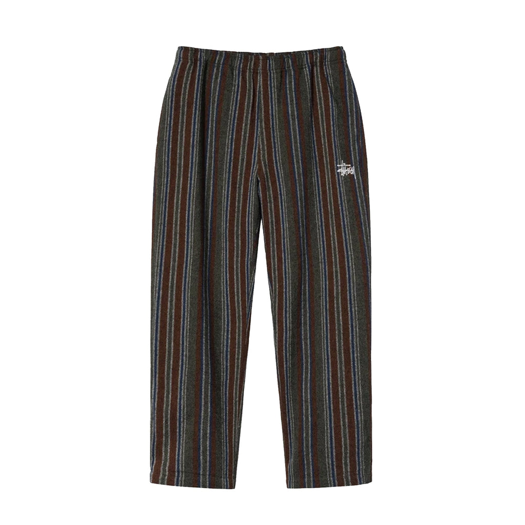 Оригінальна Mens Wool Stripe Relaxed Pants Olive Stussy – боковий вид