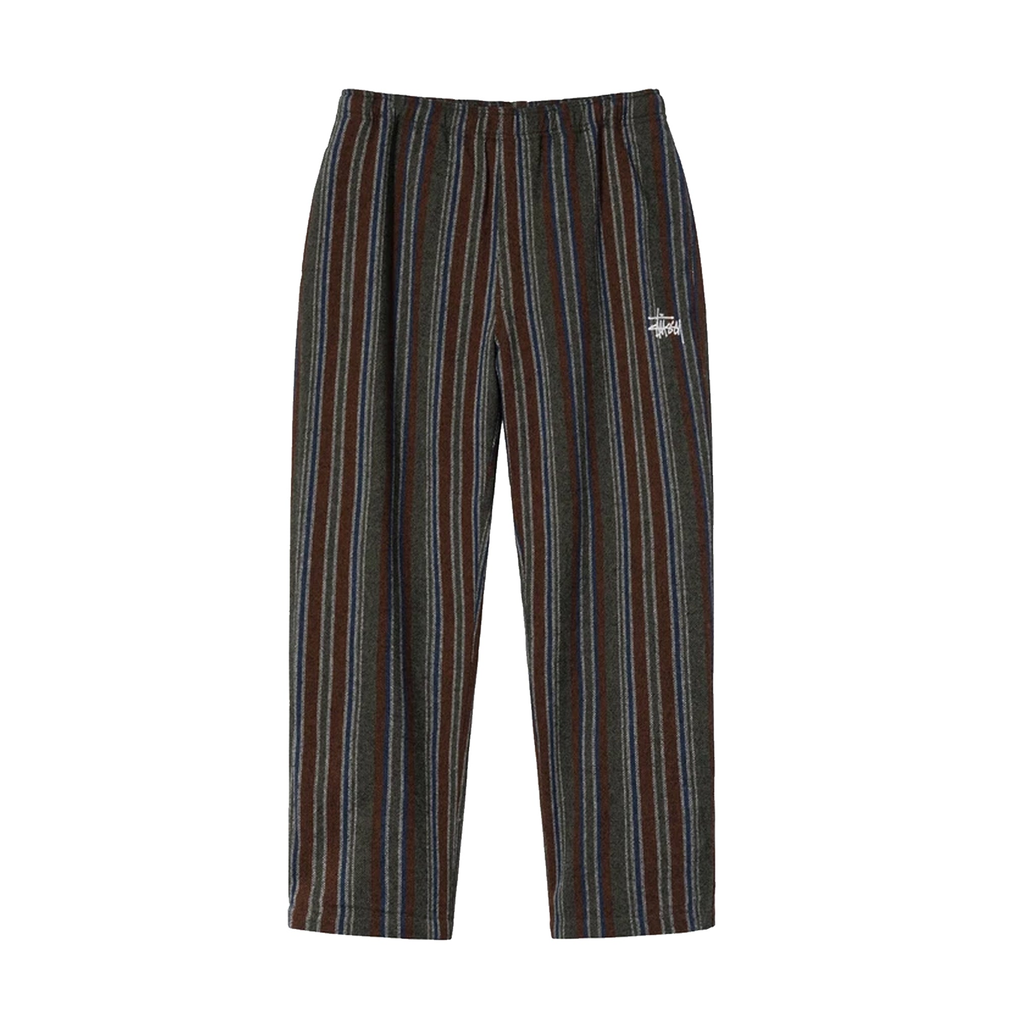 Оригінальна Mens Wool Stripe Relaxed Pants Olive Stussy – боковий вид