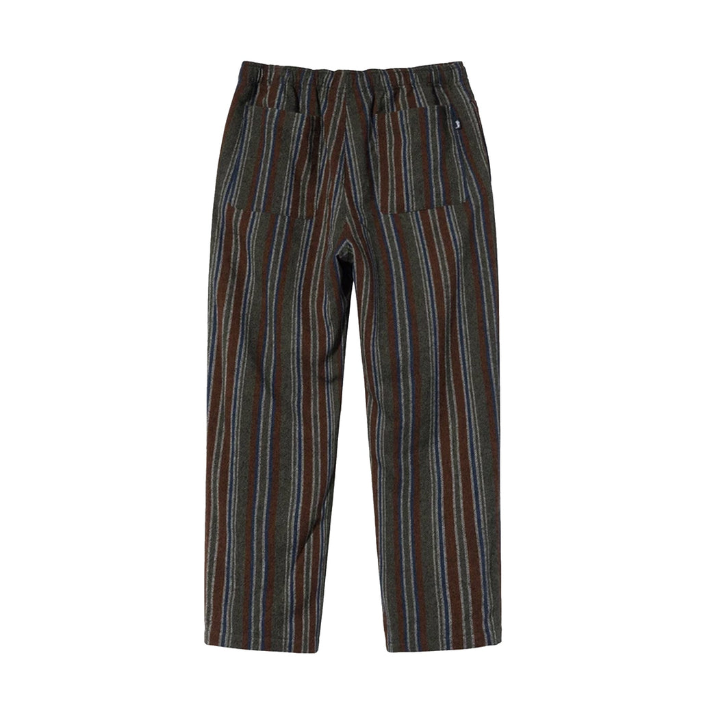Оригінальна Mens Wool Stripe Relaxed Pants Olive Stussy – вид ззаду