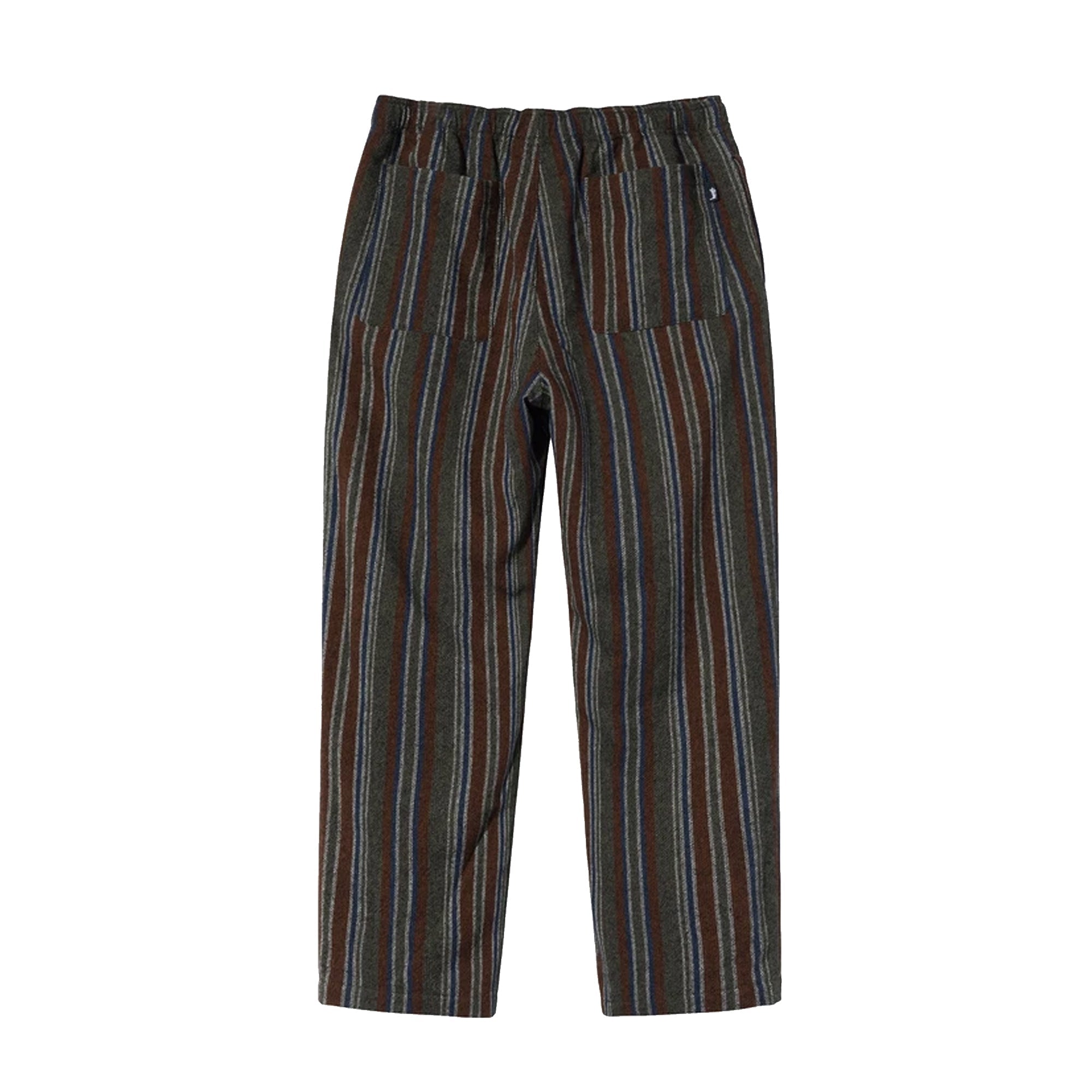 Оригінальна Mens Wool Stripe Relaxed Pants Olive Stussy – вид ззаду