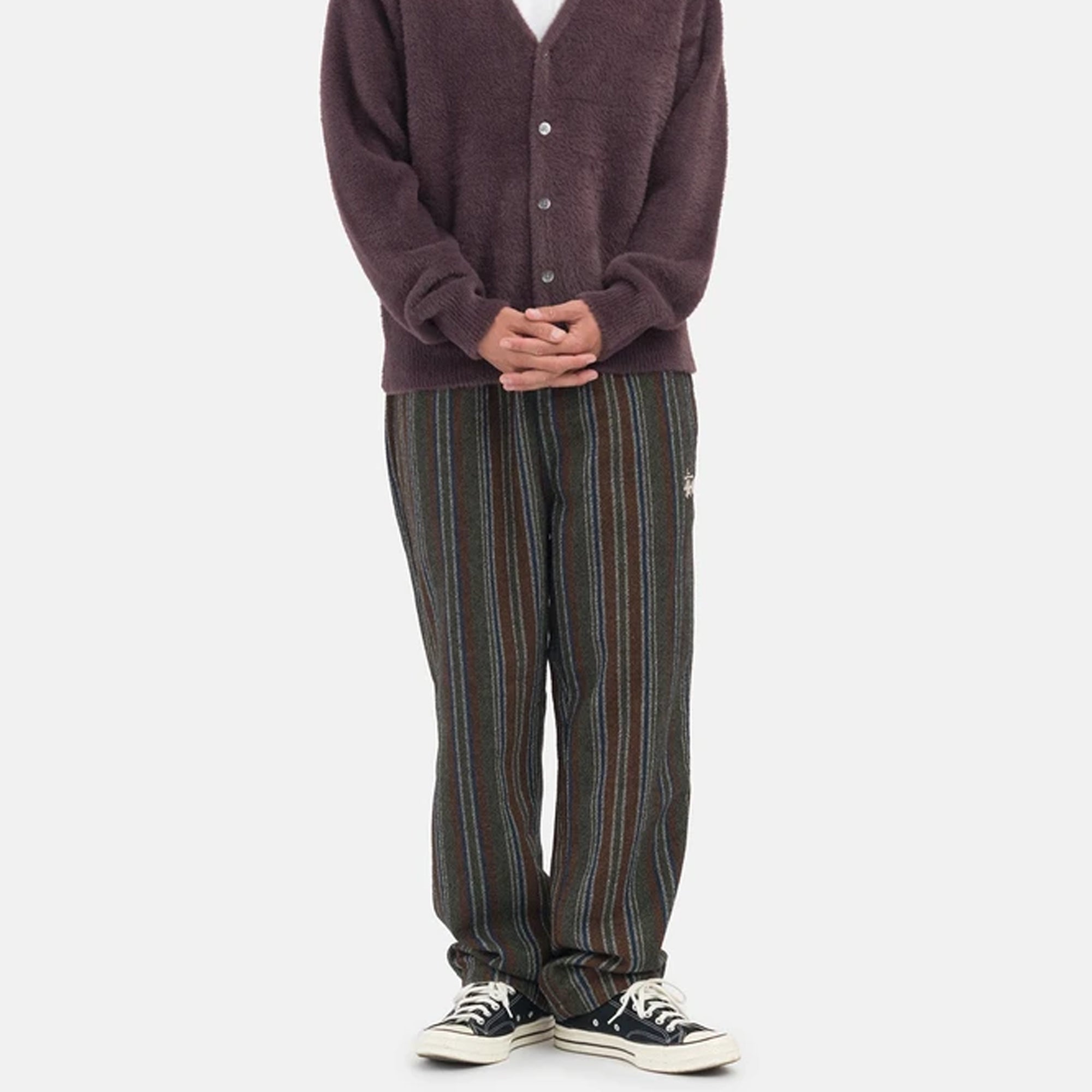 Оригінальна Mens Wool Stripe Relaxed Pants Olive Stussy – збільшений вид