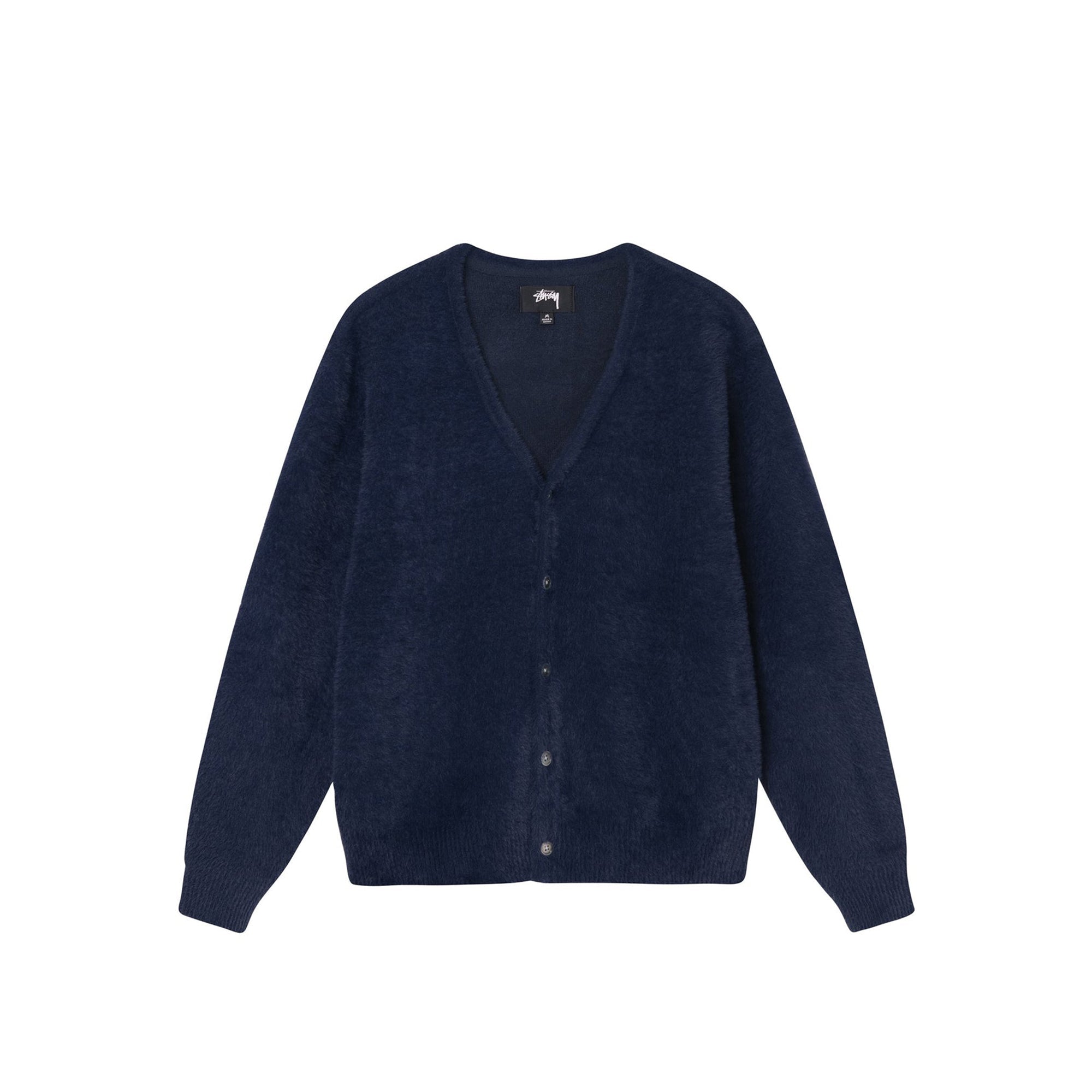 Mens Shaggy Cardigan Deep Navy Stussy – Гарантія оригінальності – боковий вид
