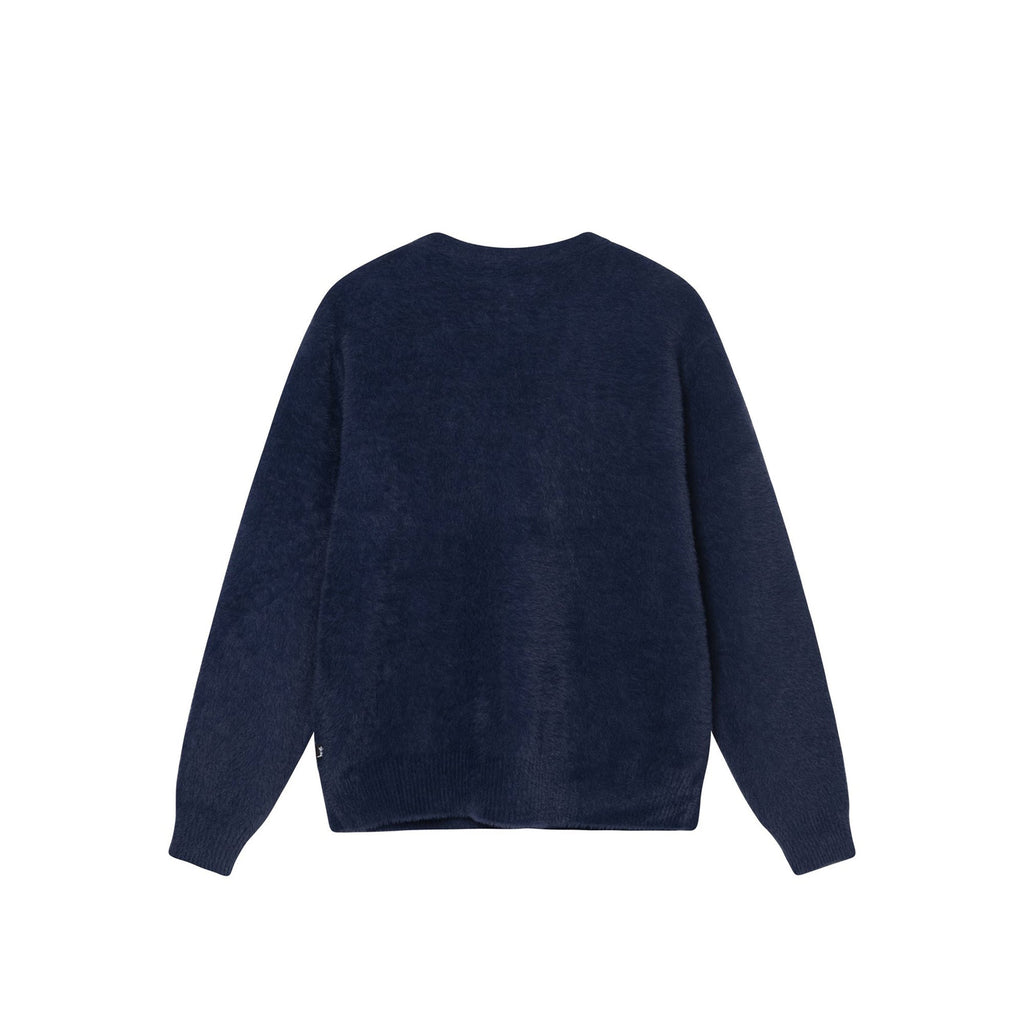 Mens Shaggy Cardigan Deep Navy Stussy – Гарантія оригінальності – вид ззаду