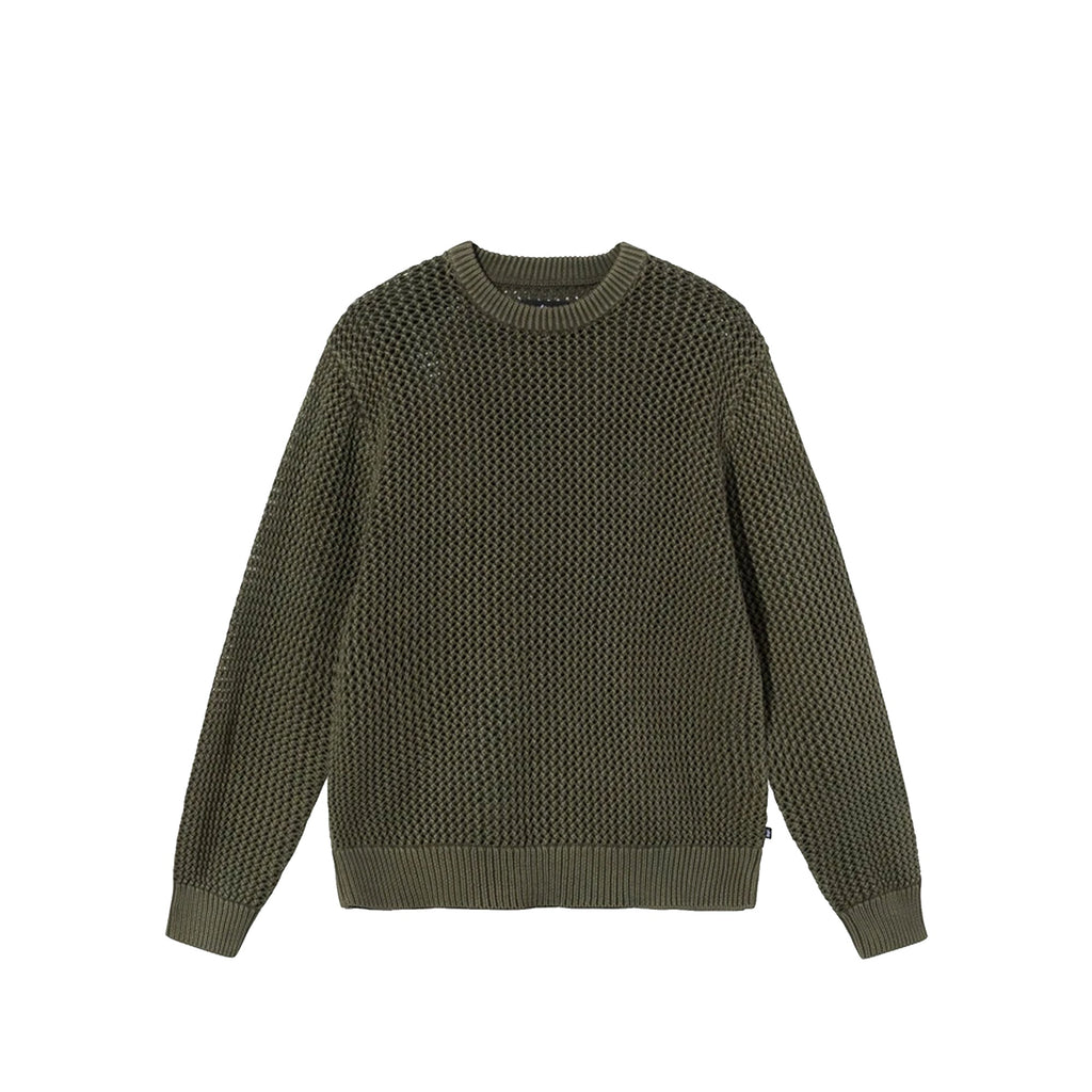 Mens Pig. Dyed Loos Gauge Sweater Dark Olive Stussy – Гарантія оригінальності – боковий вид