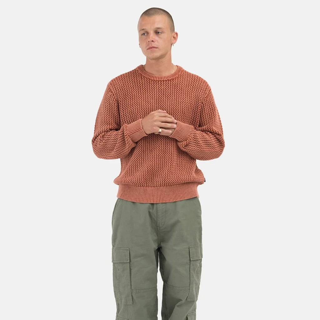 Оригінальна Mens Pig. Dyed Loose Gauge Sweater Salmon Stussy – вид ззаду
