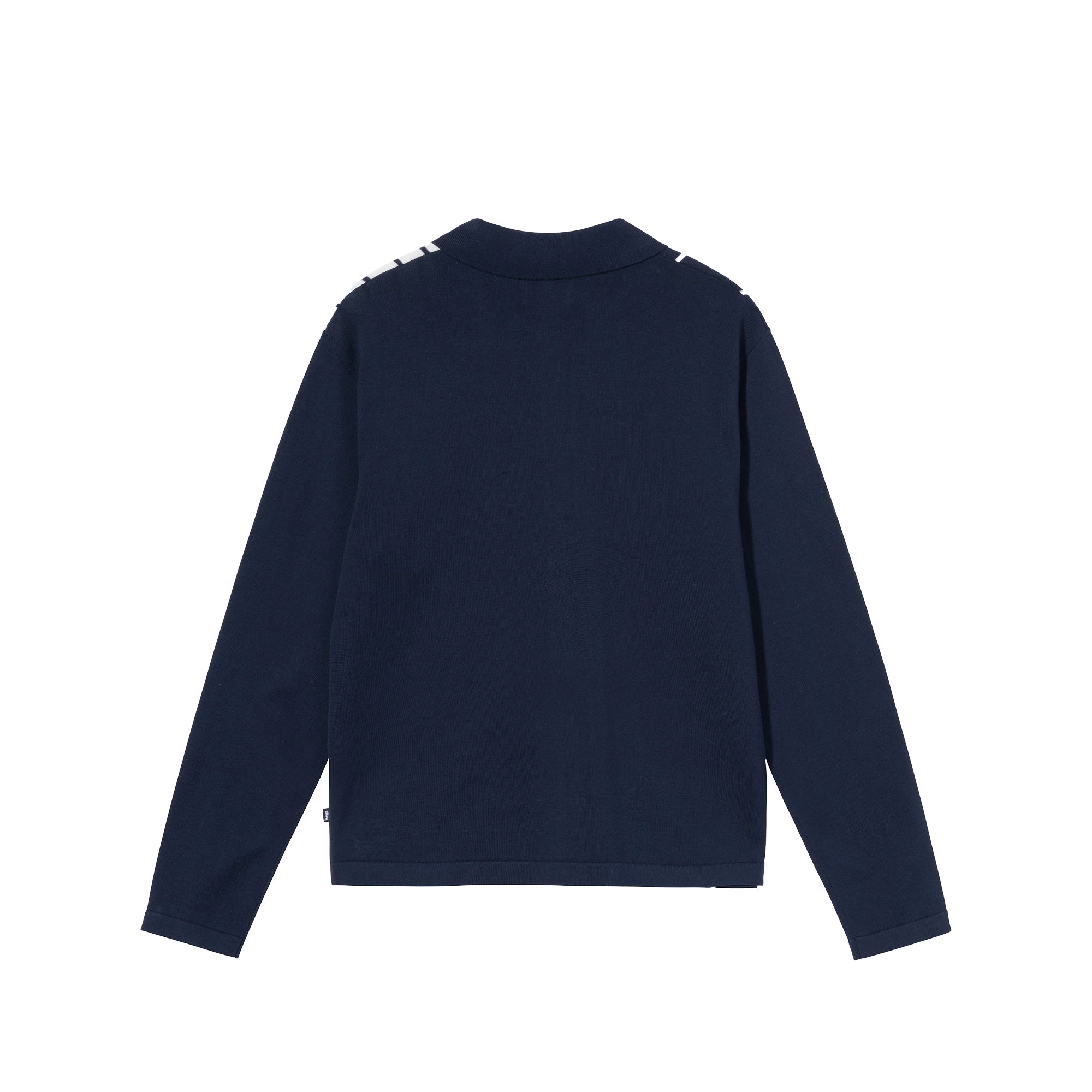 Mens Striped Knit Shirt Navy Stussy – Гарантія оригінальності – вид ззаду