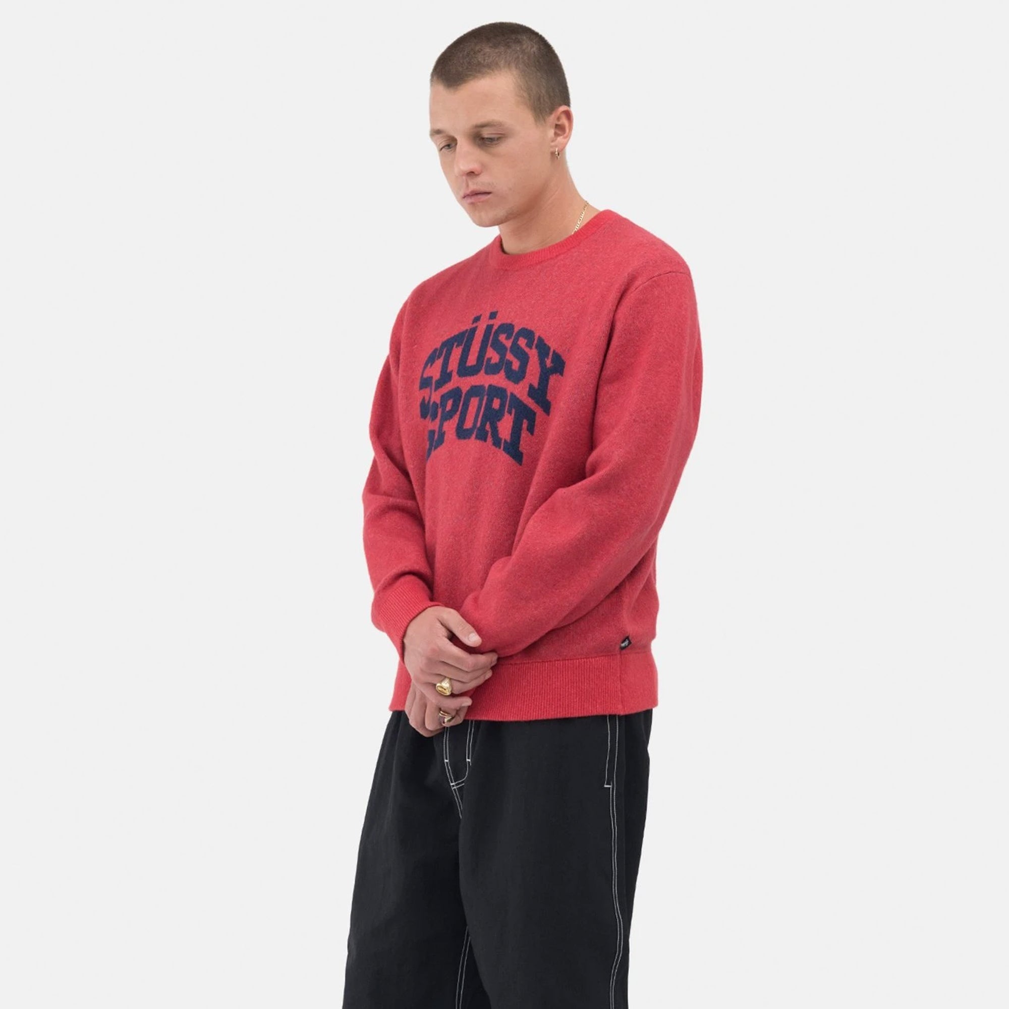 Mens Sport Sweater Red Stussy – Гарантія оригінальності – детальний вид