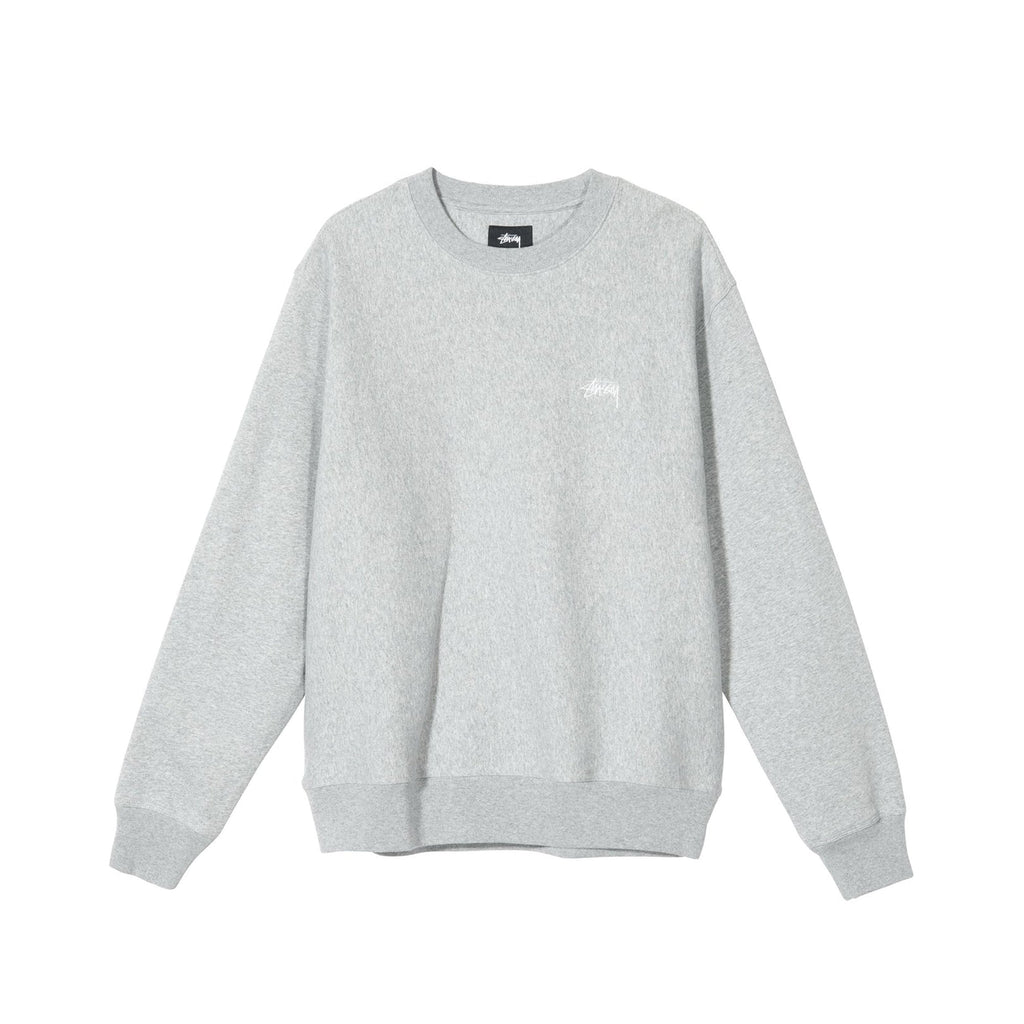 Mens Stock Logo Crew Grey Heather Stussy – Гарантія оригінальності – боковий вид
