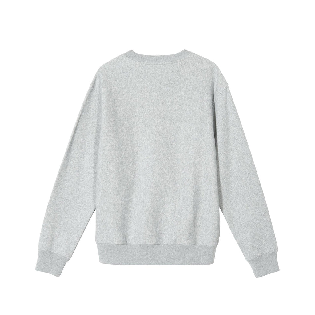 Mens Stock Logo Crew Grey Heather Stussy – Гарантія оригінальності – вид ззаду