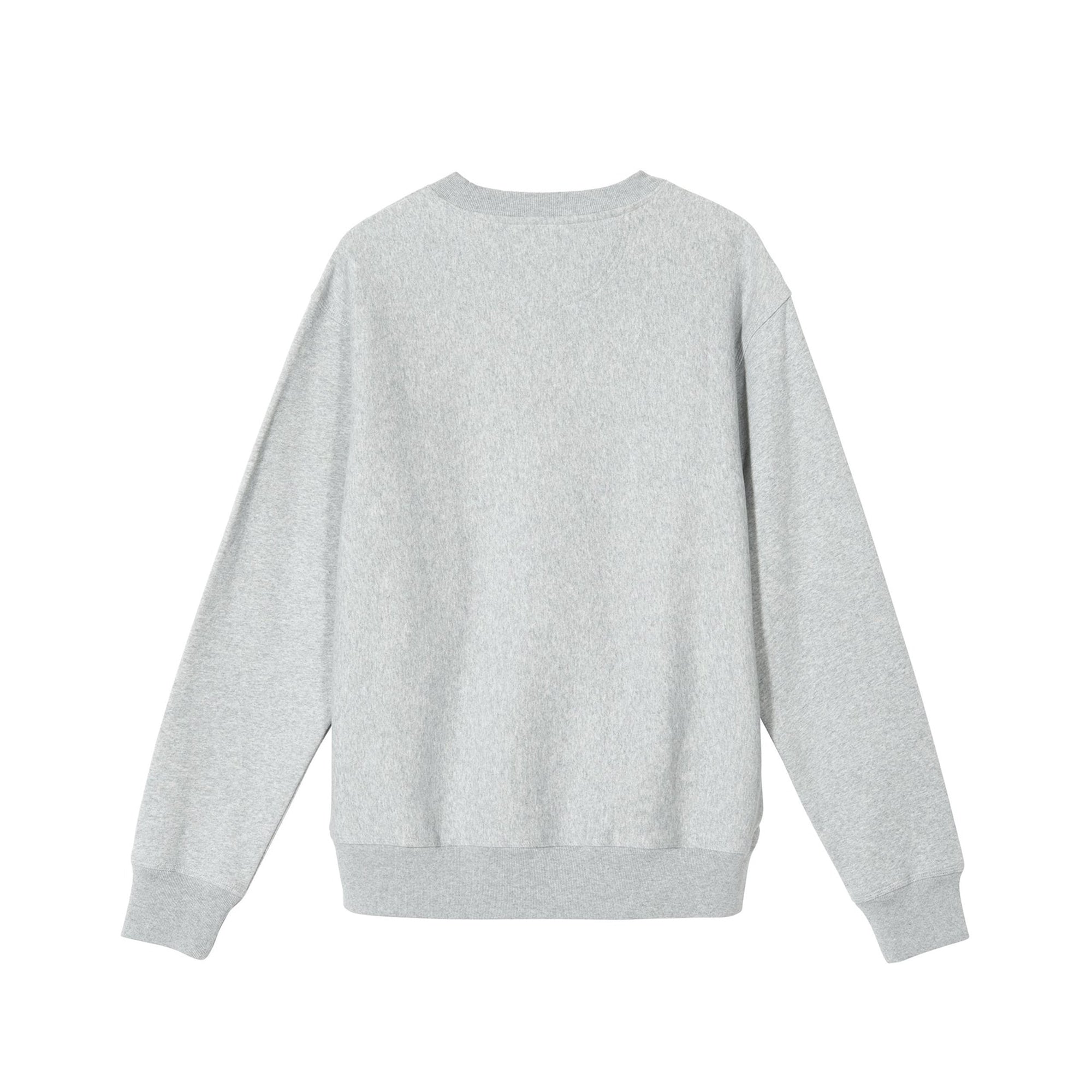 Mens Stock Logo Crew Grey Heather Stussy – Гарантія оригінальності – вид ззаду