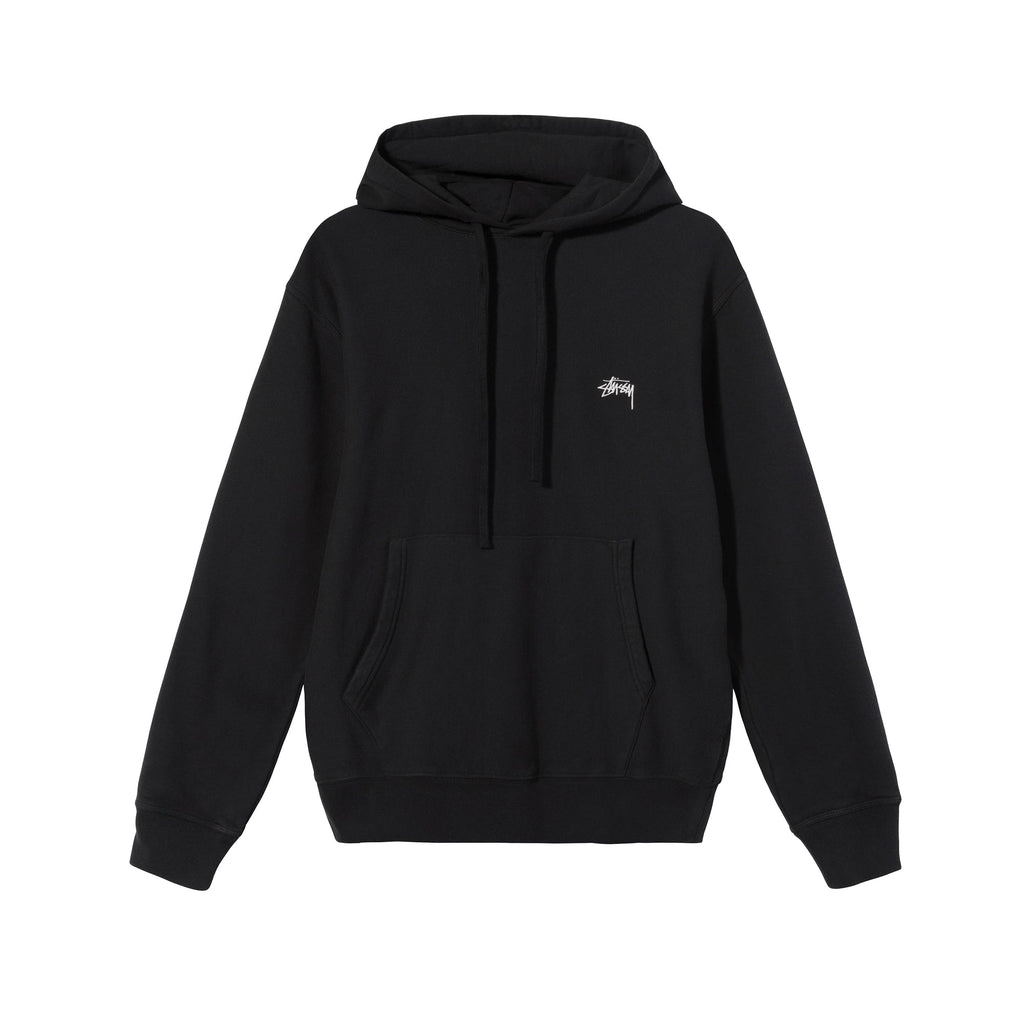 Оригінальна Mens Stock Logo Hoodie Black Stussy – боковий вид