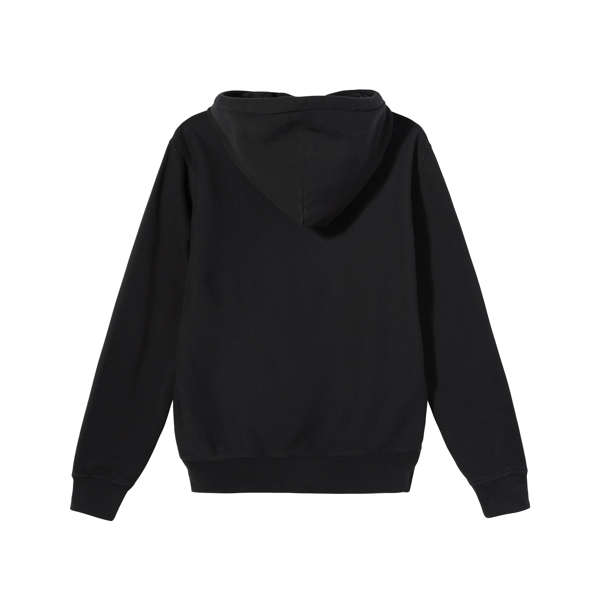 Оригінальна Mens Stock Logo Hoodie Black Stussy – вид ззаду