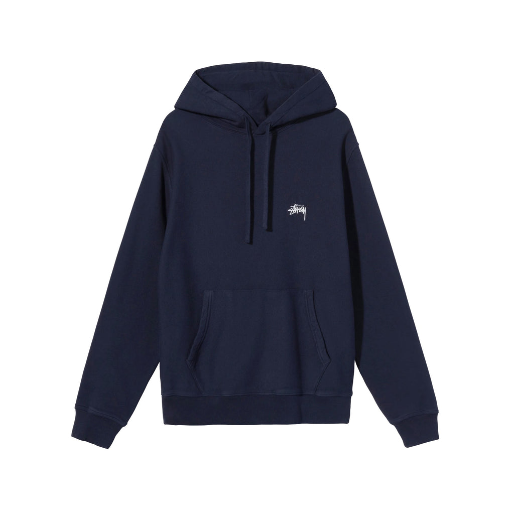 Mens Stock Logo Hoodie Navy Stussy оригінал – Купити в Україні – боковий вид