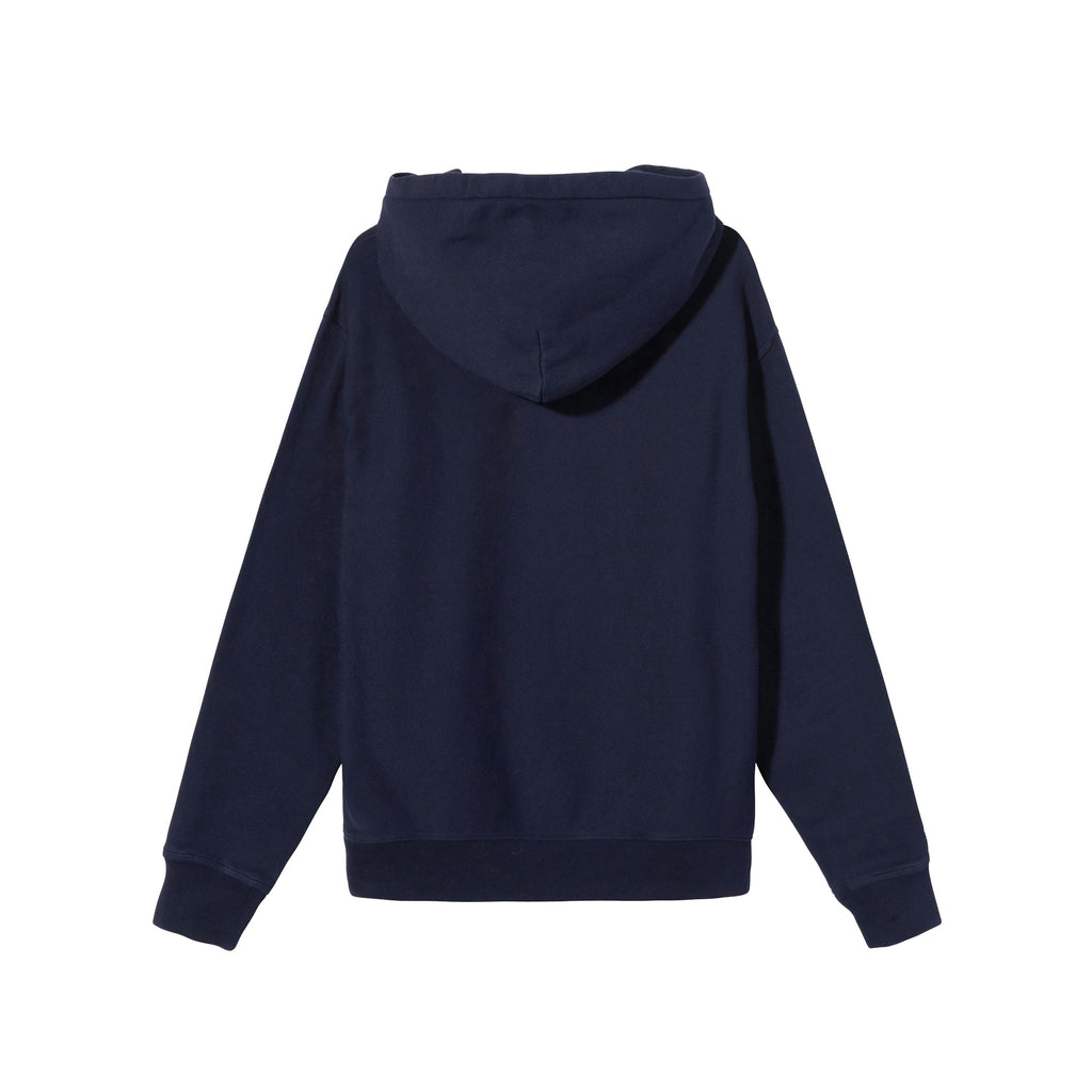 Mens Stock Logo Hoodie Navy Stussy оригінал – Купити в Україні – вид ззаду
