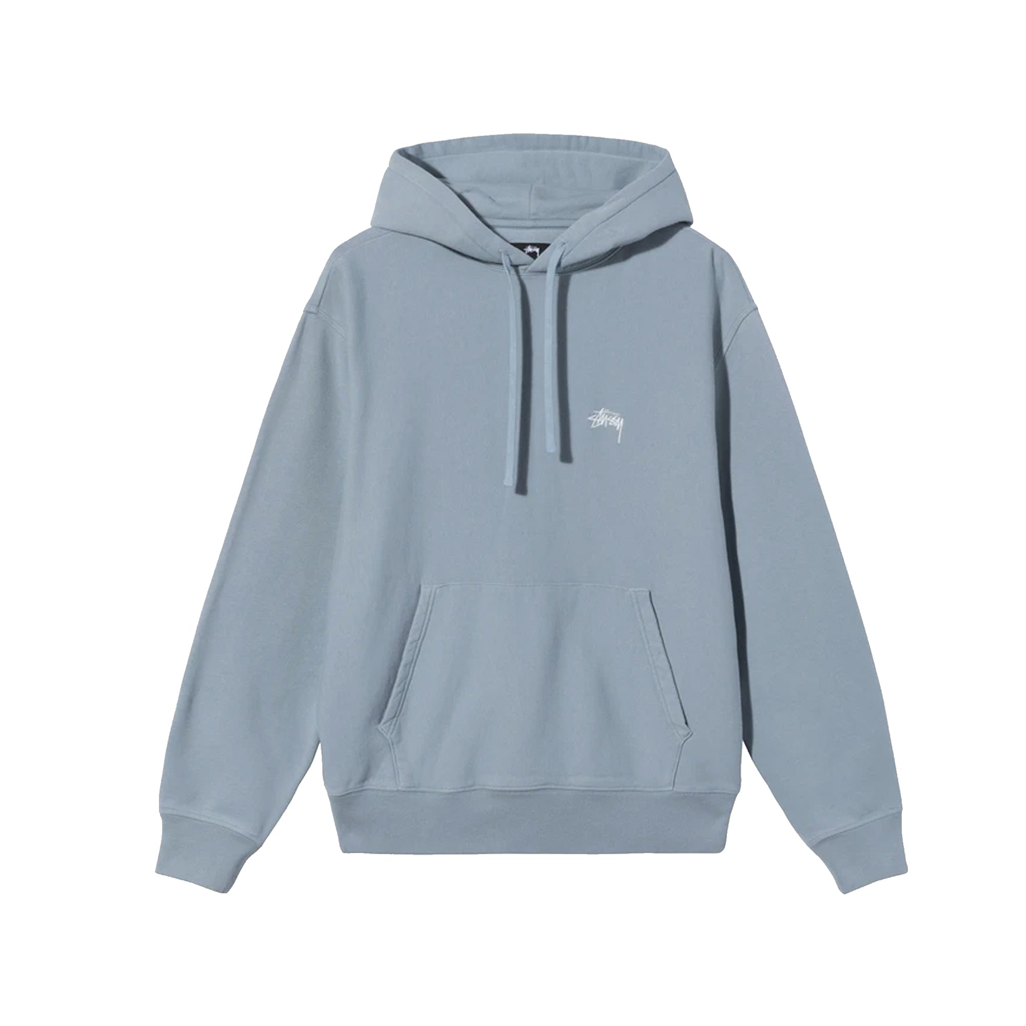 Mens Stock Logo Hoodie Slate Stussy – Гарантія оригінальності – боковий вид