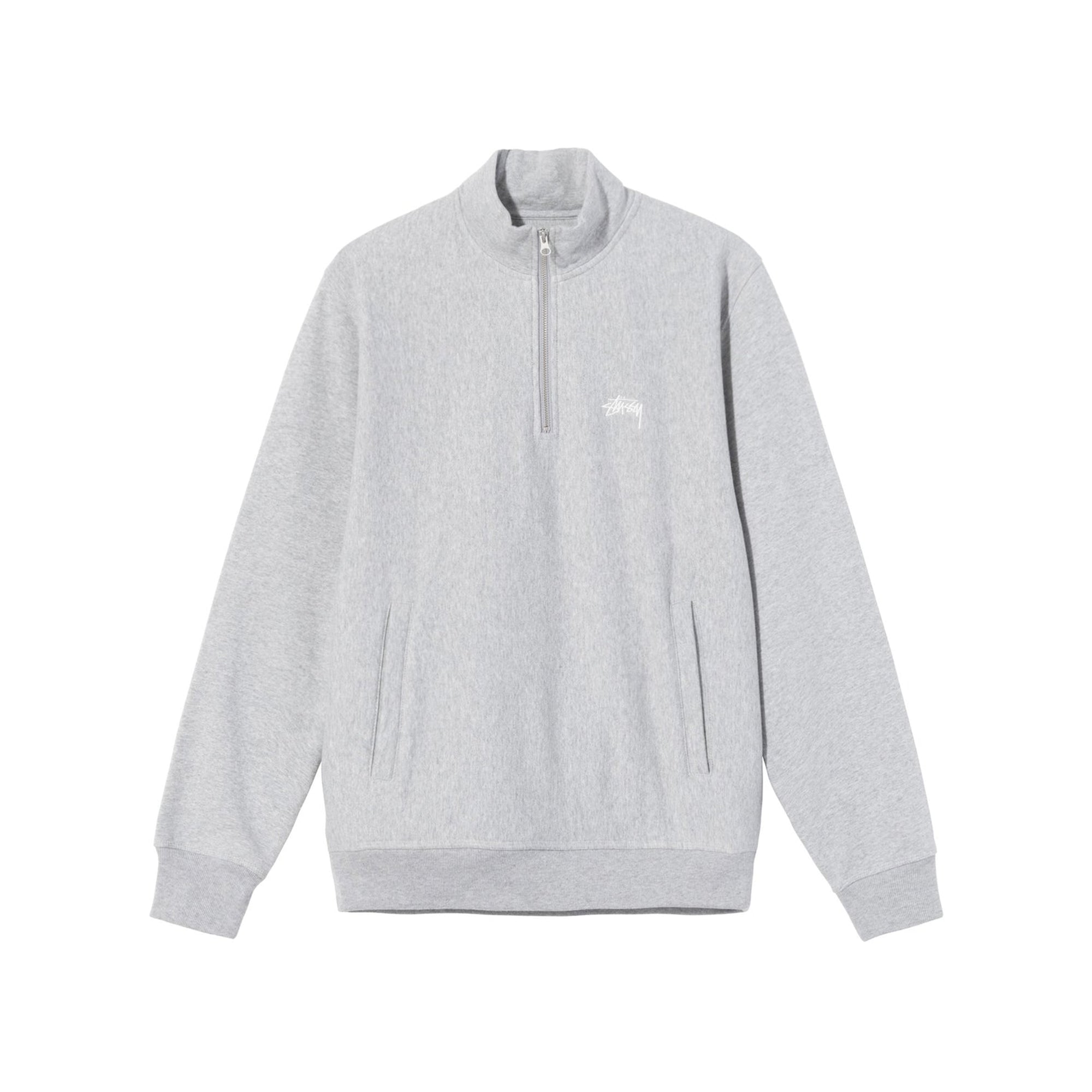 Mens Stock Logo Mock Grey Heather Stussy – Гарантія оригінальності – боковий вид