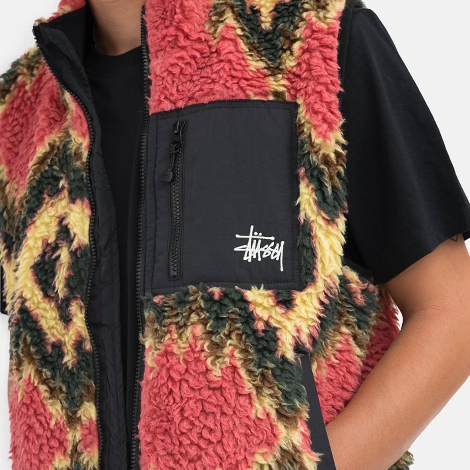 Mens Fillmore Sherpa Vest Mustard Stussy оригінал – Купити в Україні – збільшений вид