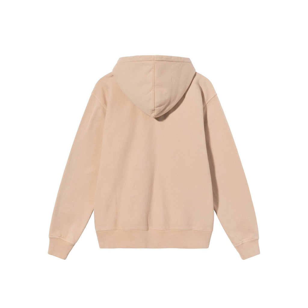 Оригінальна Mens Stock Logo Zip Hood Beige Stussy – вид ззаду