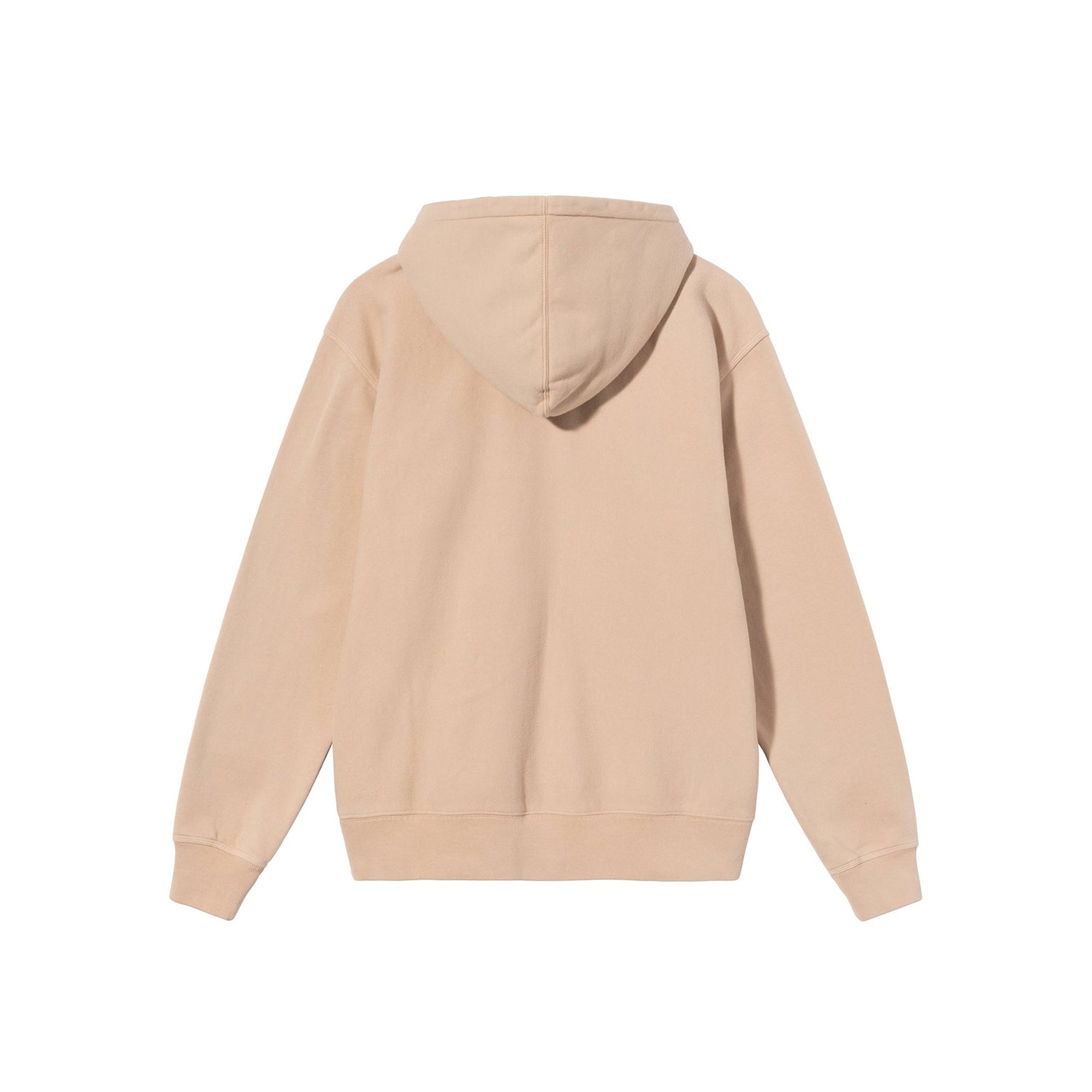 Оригінальна Mens Stock Logo Zip Hood Beige Stussy – вид ззаду