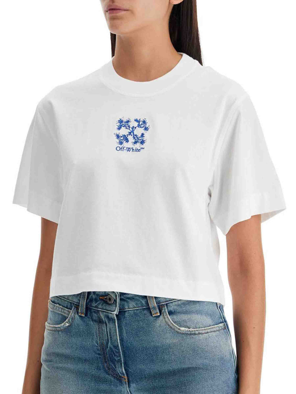 Cropped Logo T-Shirt Off-white – Гарантія оригінальності – детальний вид