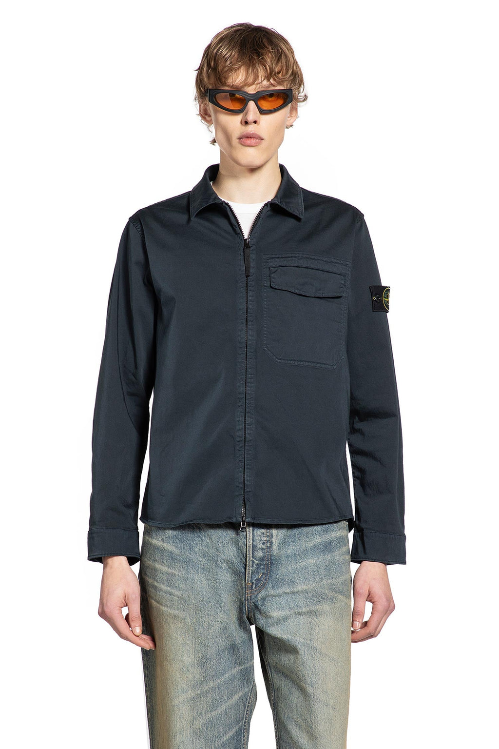 1200015 Overshirt In Cotton Tela Stone island – Гарантія оригінальності – боковий вид