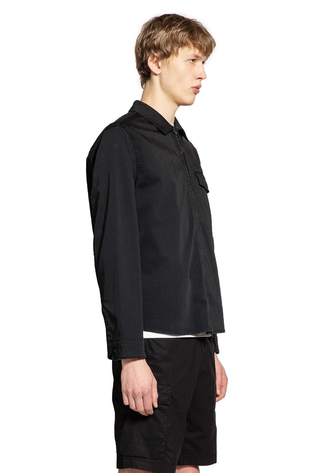 1200015 Stretch Cotton Satin Overshirt Stone island оригінал – Купити в Україні – вид ззаду