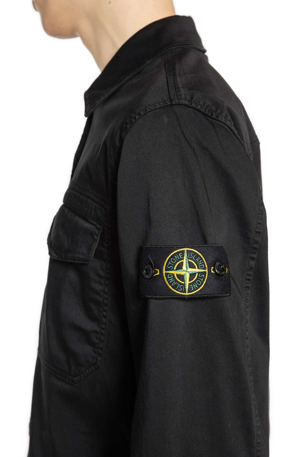 1200015 Stretch Cotton Satin Overshirt Stone island оригінал – Купити в Україні – збільшений вид