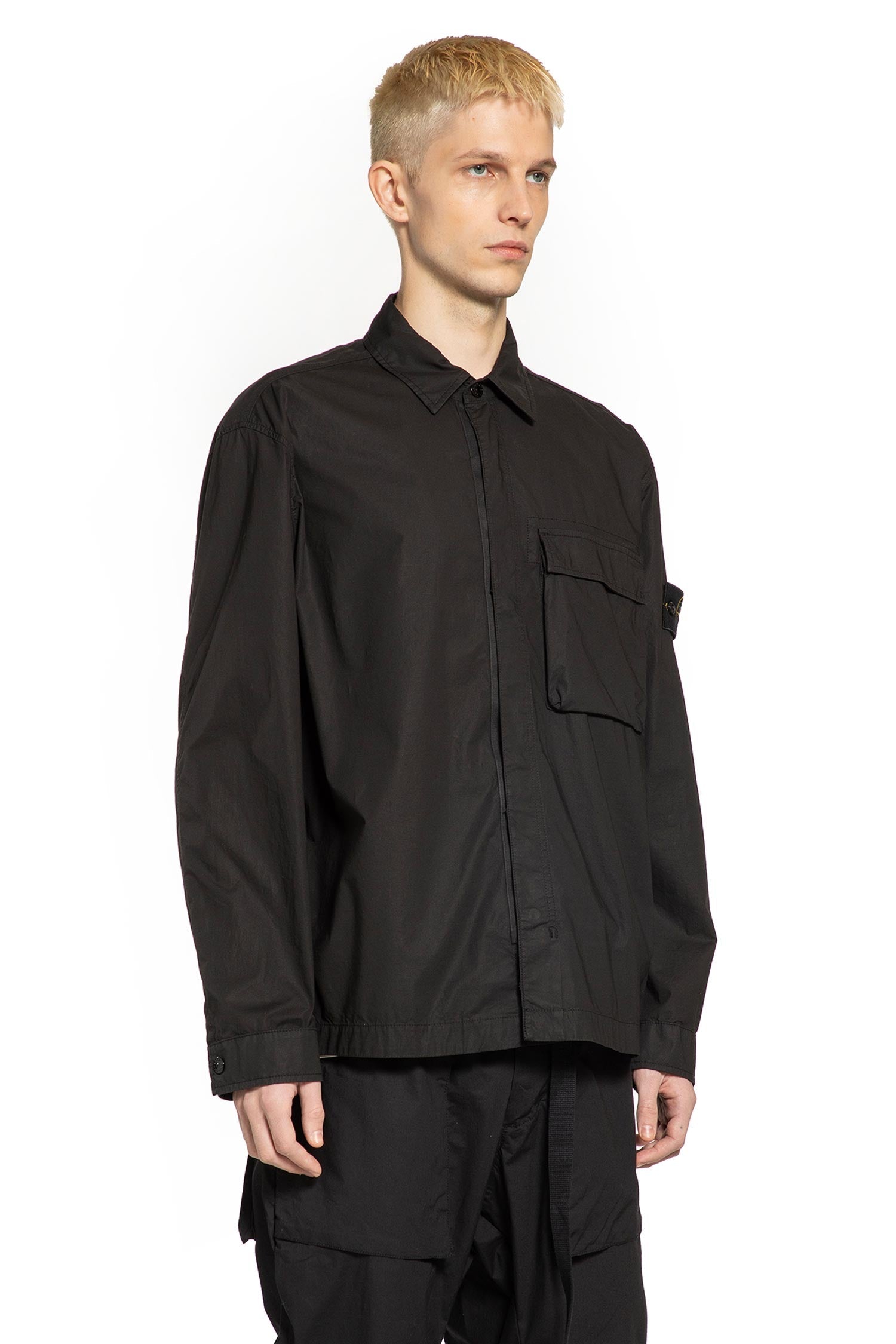 1200032 Stretch Cotton Tela Overshirt Stone island – Гарантія оригінальності – детальний вид