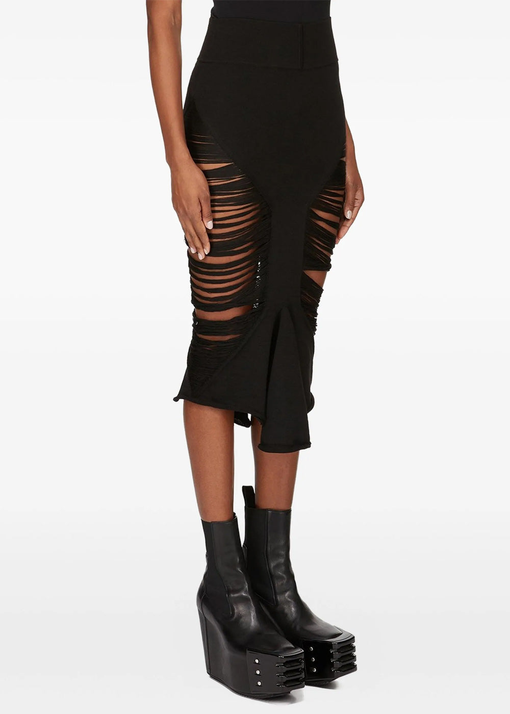 Black Tanja MIDI Skirt Rick owens оригінал – Купити в Україні – вид ззаду