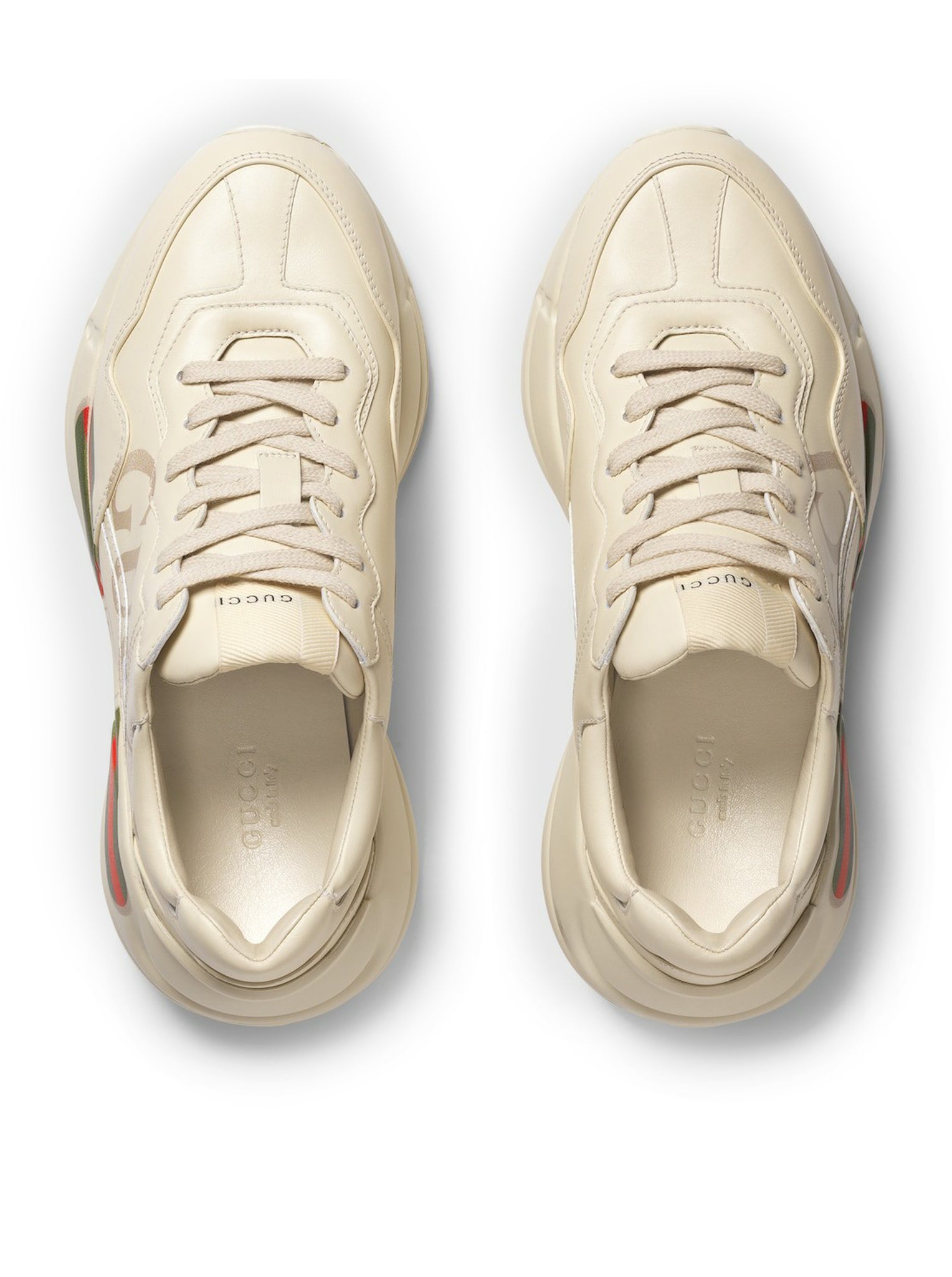 Оригінальна Women`s Rhyton Sneakers In Leather With Gucci Logo Gucci – збільшений вид