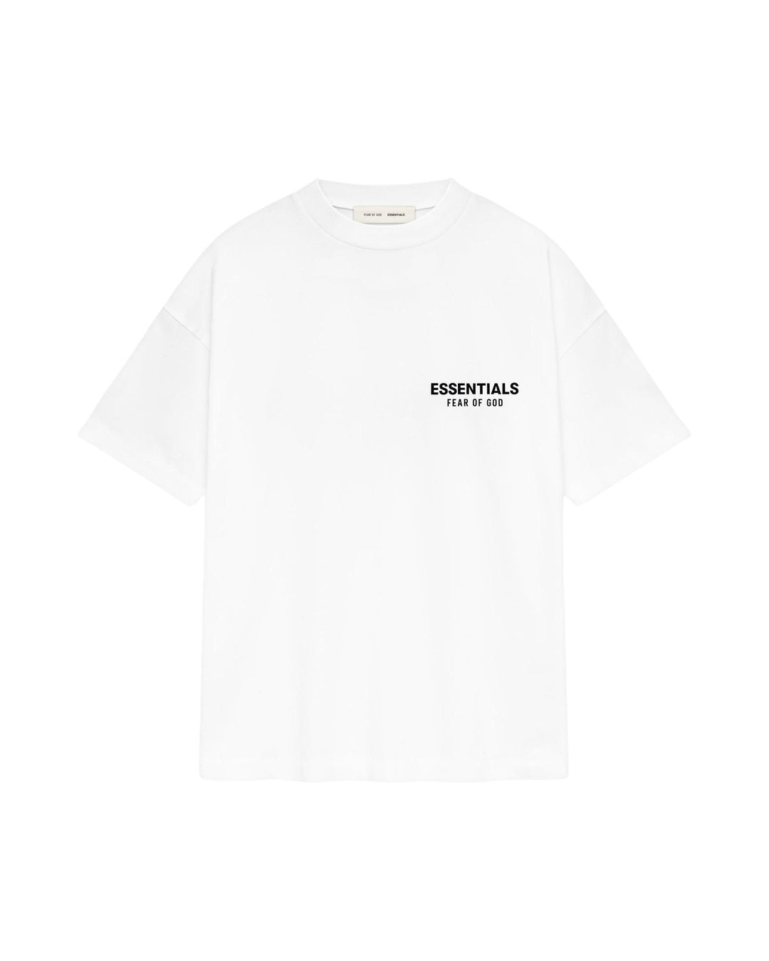 Essentials SS25 Bright White Classic Tee Fear of god оригінал – Купити в Україні – боковий вид - FEAR OF GOD