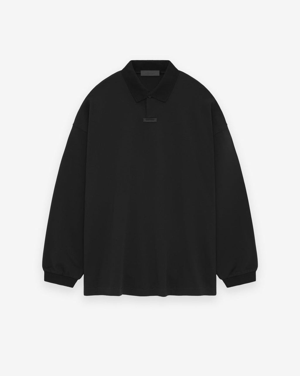 Essentials Black Logo Patch Long Sleeve Polo Fear of god оригінал – Купити в Україні – боковий вид