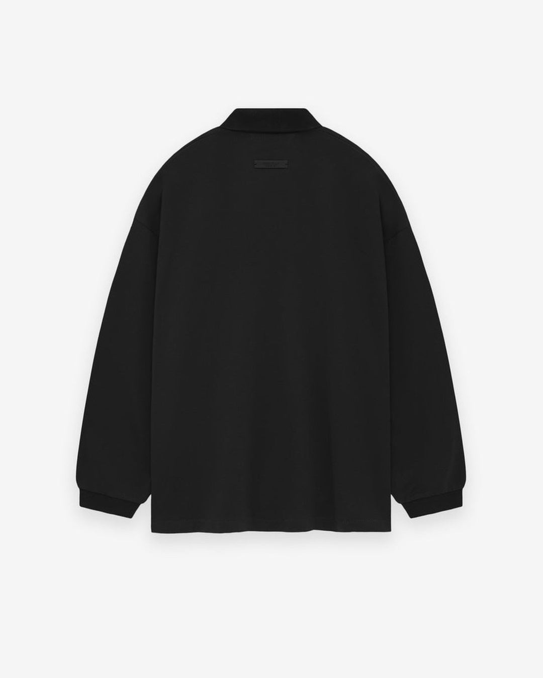 Essentials Black Logo Patch Long Sleeve Polo Fear of god оригінал – Купити в Україні – вид ззаду - FEAR OF GOD