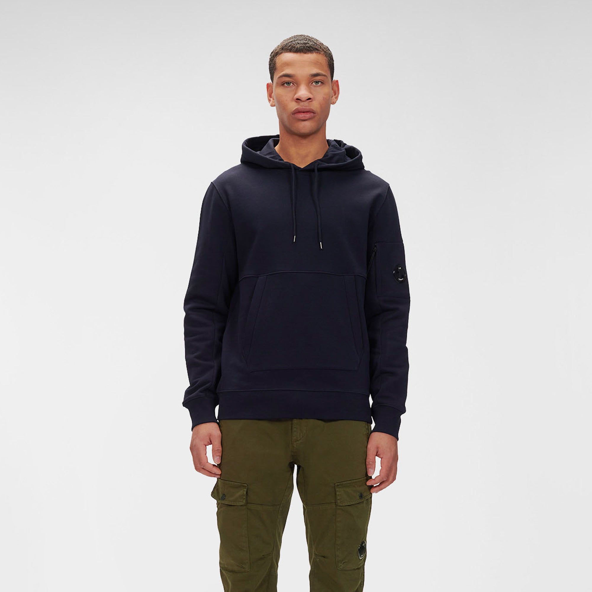Оригінальна Mens Diagonal Raised Fleece Hoodie Cp company – вид ззаду