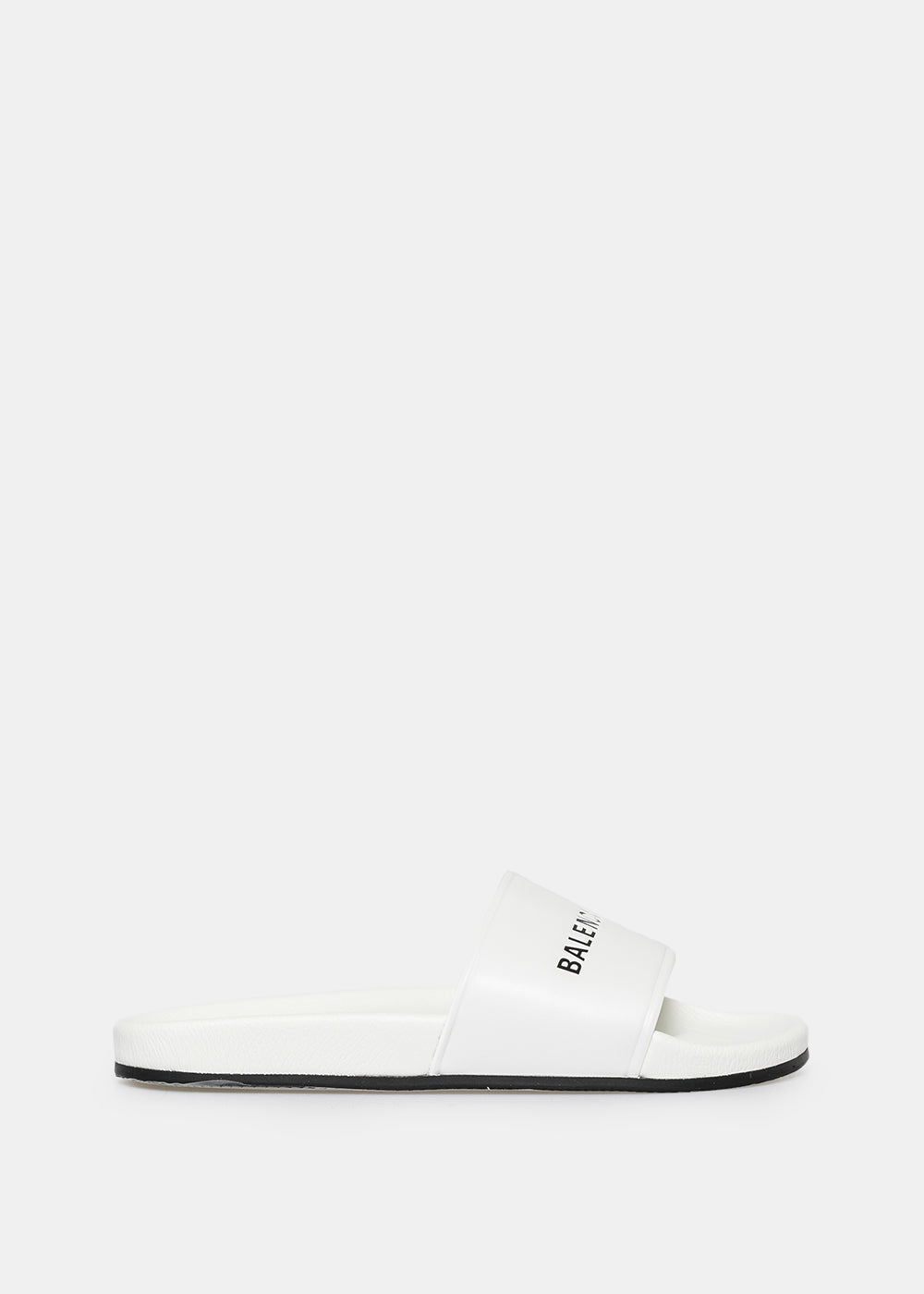White Leather Slides Balenciaga оригінал – Купити в Україні – боковий вид